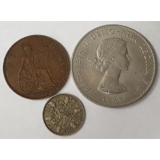 GREAT BRITAIN UK ENGLAND 1893 - 1965 . MIXED COINS